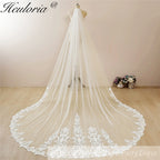 Cathedral Wedding Veil Lace bridal veil with Metal Comb Length 300cm width 300cm for Bride VL-131