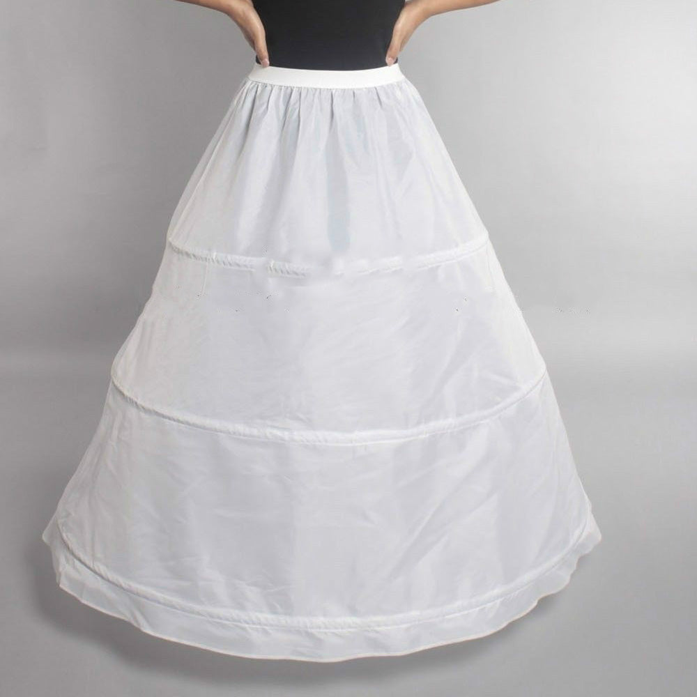 A-Line Slip Ankle-Length 1 Tiers Petticoats A Line Style underskirt 3 loops for bride