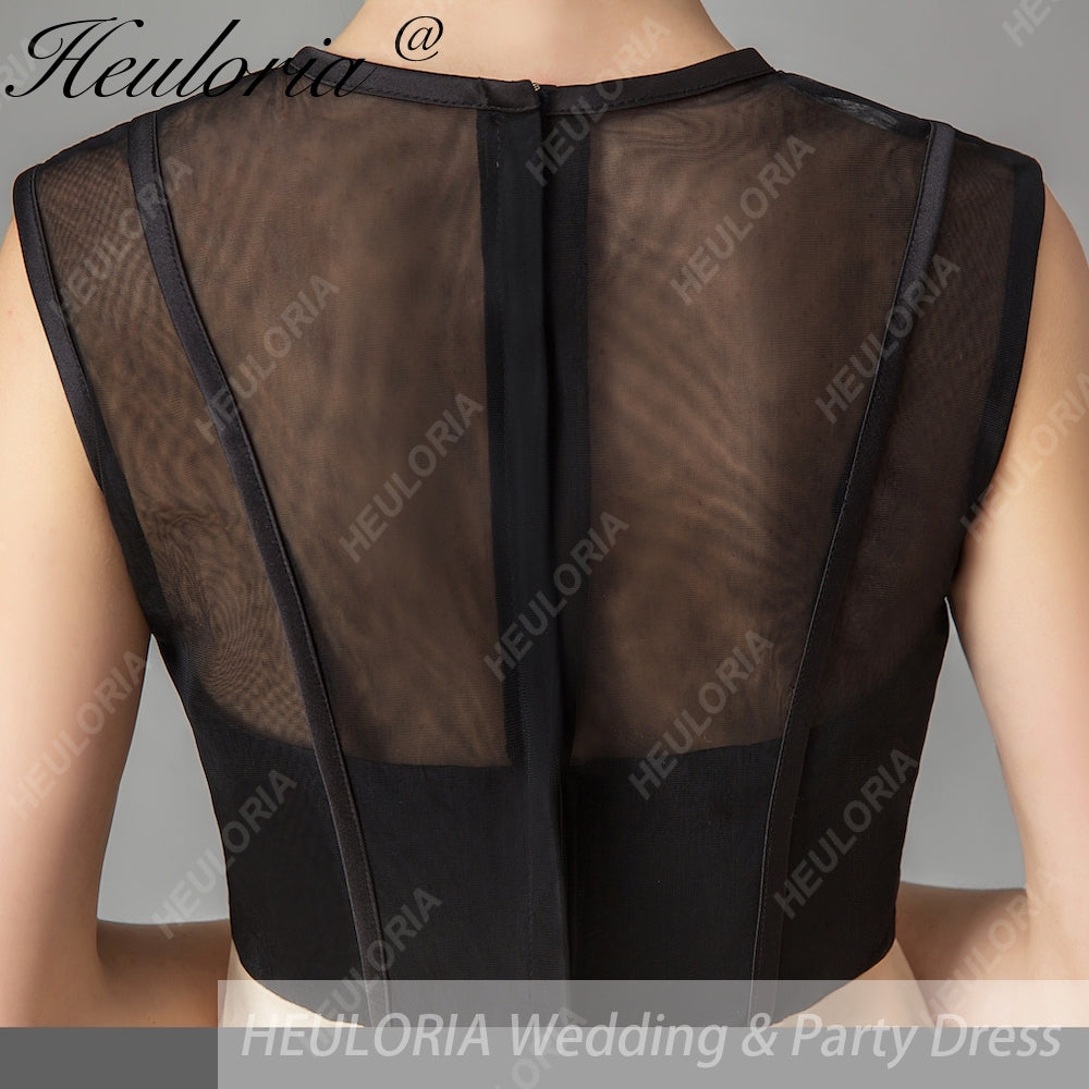 HEULORIA short evening dress round neck tulle party dress formal dress ED-69