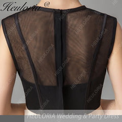 HEULORIA short evening dress round neck tulle party dress formal dress ED-69