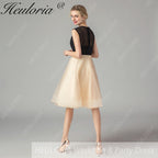 HEULORIA short evening dress round neck tulle party dress formal dress ED-69