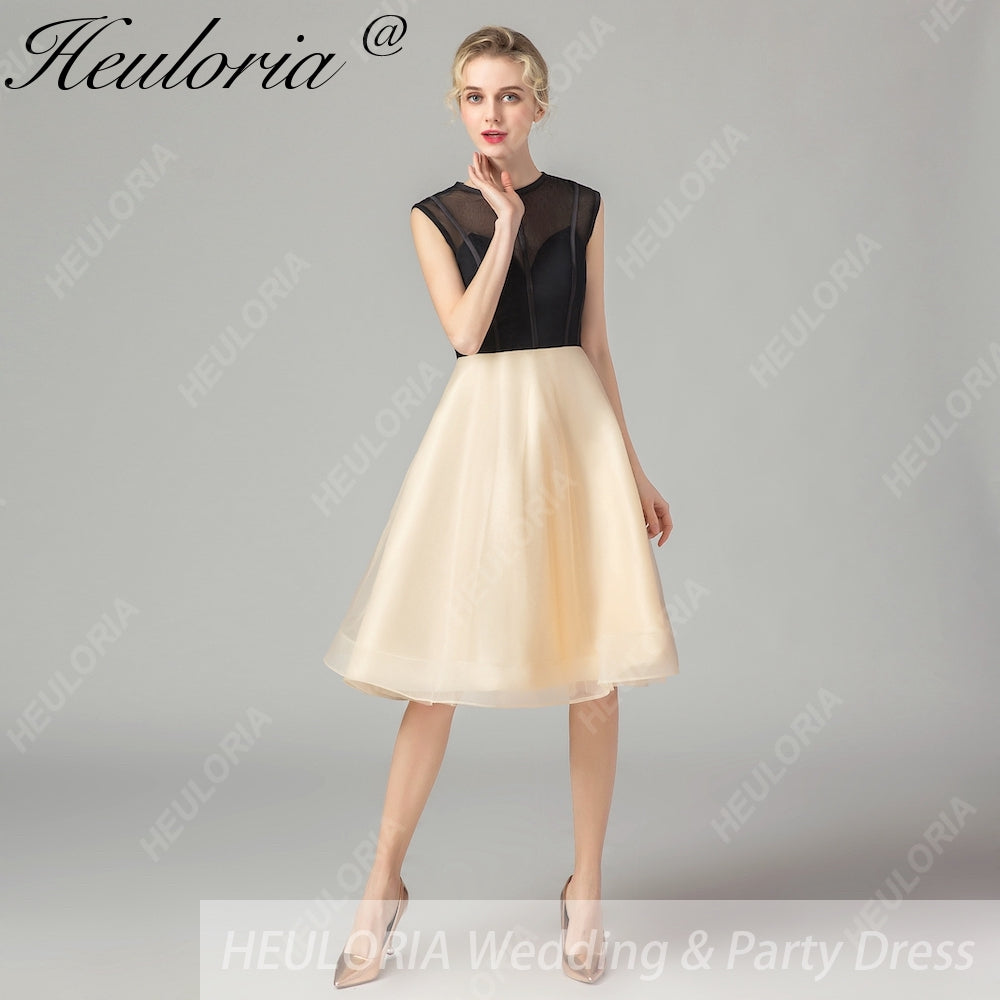 HEULORIA short evening dress round neck tulle party dress formal dress ED-69