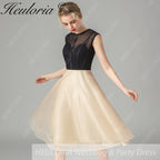 HEULORIA short evening dress round neck tulle party dress formal dress ED-69