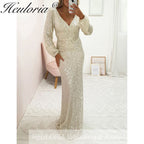 Customized Sequin Long Sleeves style mermaid evening dresses vestidos formales vestidos de fiesta robe de soiree de mariage
