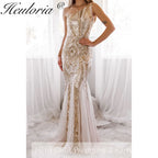 New Sexy Gold mermaid evening dresses one shoulder dresses for women party vestidos de fiesta robe de soiree de mariage