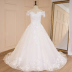 HEULORIA Ball-Gown/Princess off shoulder Cathedral Train Tulle Lace Wedding Dress BA-643