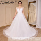 Boho Wedding Dress lace bride dress plus size robe de mariee shinny A line Wedding Bridal Gown AL-791