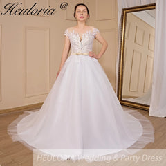 Boho Wedding Dress lace bride dress plus size robe de mariee shinny A line Wedding Bridal Gown AL-791
