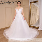 Boho Wedding Dress lace bride dress plus size robe de mariee shinny A line Wedding Bridal Gown AL-791