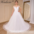 Boho Wedding Dress lace bride dress plus size robe de mariee shinny A line Wedding Bridal Gown AL-791