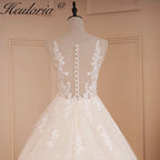 HEULORIA Wedding dress V neck sparky Gliter skirt Bridal dress lace appliqueRobe De Mariee Wedding Bride Dress AL-561