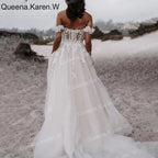 Elegant A line Wedding Dress off shoulder lace applique bride dress robe de mariee A line Wedding Bridal Gown AL-QK34