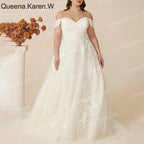 Elegant A line Wedding Dress off shoulder lace bride dress robe de mariee Bridal Gown AL-QK119
