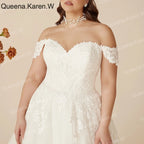 Elegant A line Wedding Dress off shoulder lace bride dress robe de mariee Bridal Gown AL-QK119