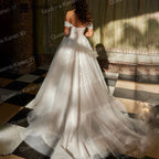 Elegant A line Wedding Dress off shoulder lace bride dress robe de mariee Bridal Gown AL-QK136