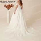 Elegant A line Wedding Dress off shoulder lace bride dress robe de mariee Bridal Gown AL-QK119