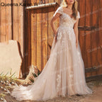 Elegant A line Wedding Dress sweetheart neckline with short sleeves lace bride dress robe de mariee Bridal Gown AL-QK137
