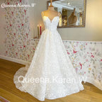 Elegant Boho Wedding Dress off shoulder lace applique bride dress robe de mariee A line Wedding Bridal Gown AL-QK2