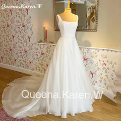 Elegant Boho Wedding Dress square neck organza bride dress robe de mariee A line Wedding Bridal Gown