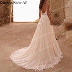 Elegant Wedding Dress lace applique bride dress robe de mariee A line Wedding Bridal Gown AL-QK192