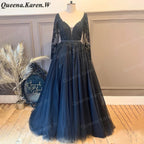 Elegant black Wedding Dress long sleeve V neck lace applique bride dress robe de mariee A line Wedding Bridal Gown AL-QK91