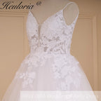 HEULORIA Elegant lace beading Boho Wedding Dress bride dress plus size A line Wedding Bride Gown AL-635