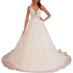 HEULORIA Elegant lace beading Boho Wedding Dress bride dress plus size  A line Wedding Bride Gown AL-635A