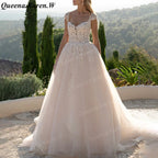 Elegant lace wedding dress A line off shoulder bride dress robe de mariee A line Wedding Bridal Gown AL-QK55