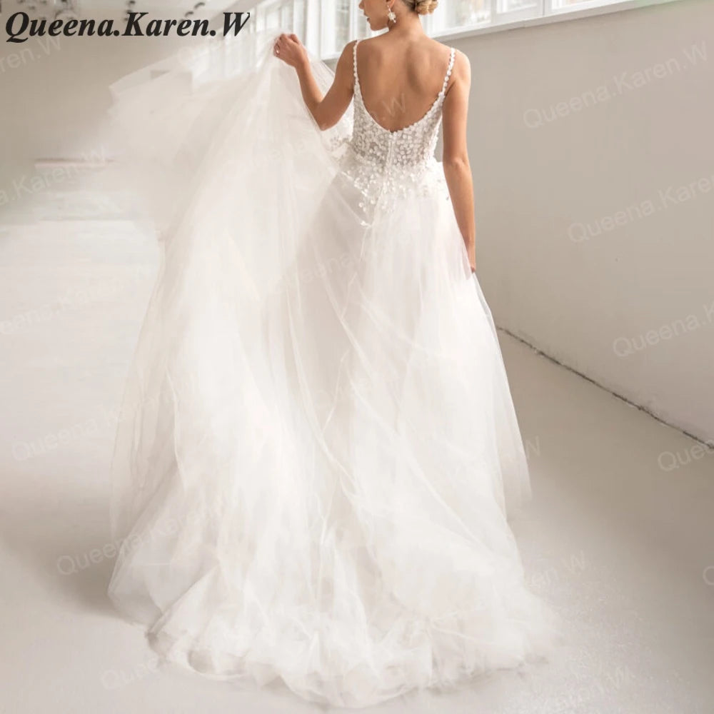 Elegant lace wedding dress A line off shoulder bride dress robe de mariee A line Wedding Bridal Gown AL-QK57