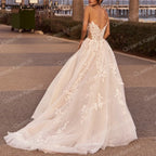 Elegant princess Wedding Dress strapless lace applique bride dress robe de mariee A line Wedding Bridal Gown BA-QK209
