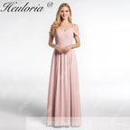 HEULORIA Long Bridemaid dress sweetheart neck chiffon party dress formal dress ED-122