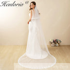 Lace Edge Two Tier Bridal Cathedral Length 118" Wedding Veils With Blusher VL-9