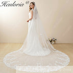 Cathedral Wedding Veil Lace bridal veil with Metal Comb Length 300cm width 300cm for Bride VL-103