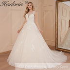 HEULORIA Wedding dress V neck sparky Gliter skirt Bridal dress lace appliqueRobe De Mariee Wedding Bride Dress AL-561