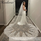 Vintage Lace Wedding Veils Floral Cathedral Veil,Floral Lace Cathedral Length Veil,Flowery Chapel Wedding Veil,Lace Chapel Length Veil/  VL-150