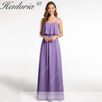 HEULORIA Long Bridemaid dress sweetheart neck chiffon party dress formal dress ED-120