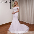 HEULORIA off shoulder Mermaid Wedding Dresses lace up plus size Bride Dress Robe de mariage customize ME-51004