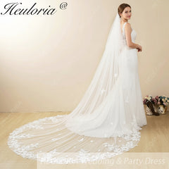 Cathedral Wedding Veil Lace bridal veil with Metal Comb Length 300cm width 300cm for Bride VL-102
