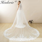 Cathedral Wedding Veil Lace bridal veil with Metal Comb Length 300cm width 300cm for Bride VL-122