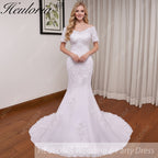 HEULORIA off shoulder Mermaid Wedding Dresses lace up plus size Bride Dress Robe de mariage customize ME-51009