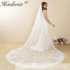 Cathedral Wedding Veil Lace bridal veil with Metal Comb Length 300cm width 300cm for Bride VL-102