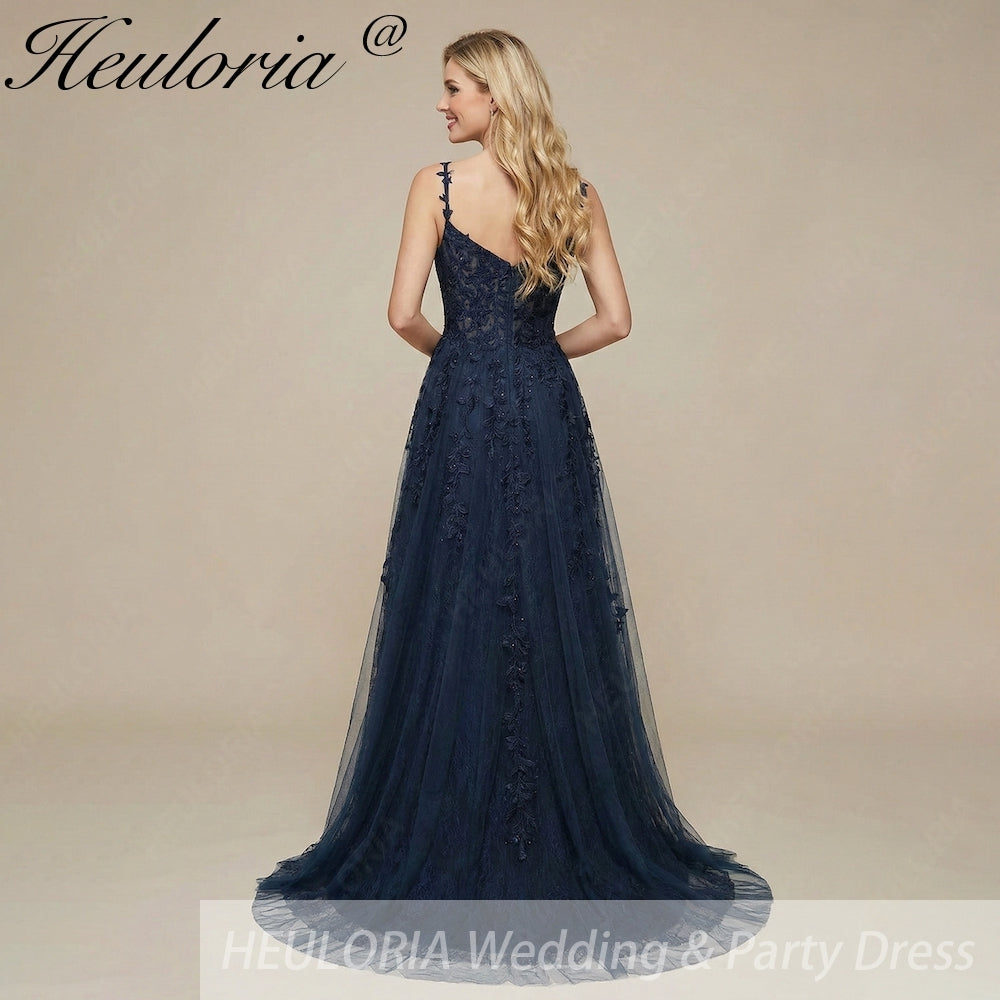 HEULORIA Elegant 3D Floral Appliqué Off-the-Shoulder Tulle Evening Gown - Sweetheart Neckline A-Line Prom Dress ED-336 Imagen secundaria del producto