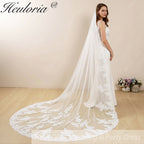 Vintage Lace Wedding Veils Floral Cathedral Veil,Floral Lace Cathedral Length Veil,Flowery Chapel Wedding Veil,Lace Chapel Length Veil  VL-127