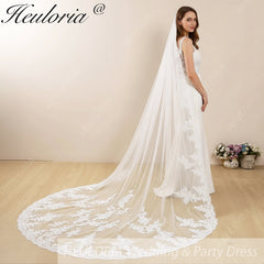 Vintage Lace Wedding Veils Floral Cathedral Veil,Floral Lace Cathedral Length Veil,Flowery Chapel Wedding Veil,Lace Chapel Length Veil  VL-127