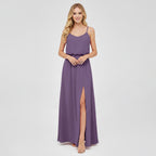 HEULORIA Long Bridemaid dress sweetheart neck chiffon party dress formal dress ED-119