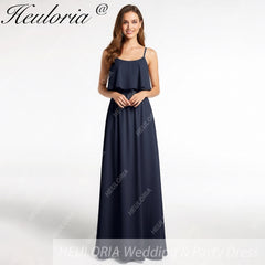 HEULORIA Long Bridemaid dress sweetheart neck chiffon party dress formal dress ED-120