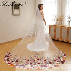 Cathedral Wedding Veil Lace bridal veil with Metal Comb Length 300cm width 300cm for Bride VL-63