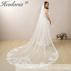 Cathedral Wedding Veil Lace bridal veil with Metal Comb Length 300cm width 300cm for Bride VL-36