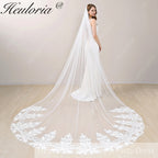 Cathedral Wedding Veil Lace bridal veil with Metal Comb Length 300cm width 300cm for Bride VL-134