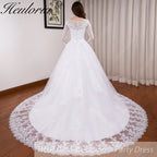 HEULORIA Princess Ball Gown Wedding Dress long sleeve sweetheart plus size robe de mariee Lace beading bride dress court train BA-VN8191